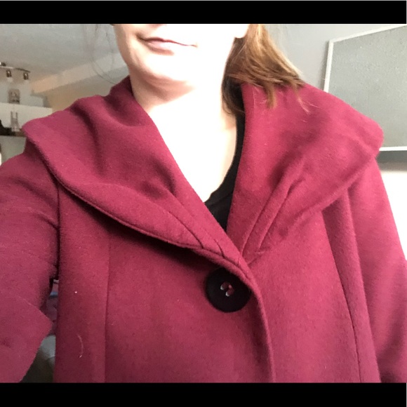 Cleo Petite Burgundy Dress Coat - Picture 8 of 8